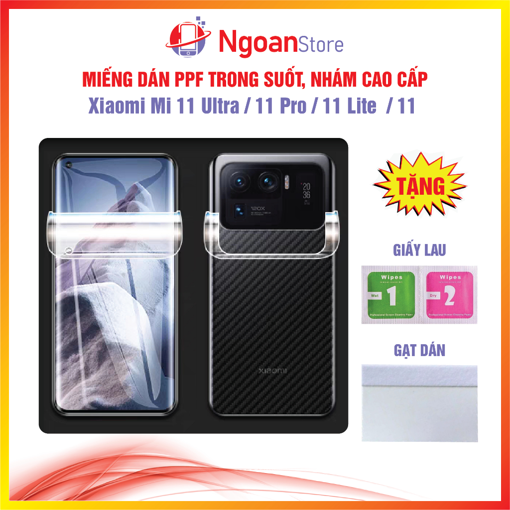Miếng dán PPF cho điện thoại Xiaomi Mi 11 Ultra / 11 Pro / 11 Lite / 11 - Ngoan Store