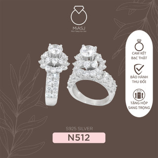 Nhẫn nữ xoàng bạc ý s925 cao cấp đá cz n512| mi.a trang sức bạc