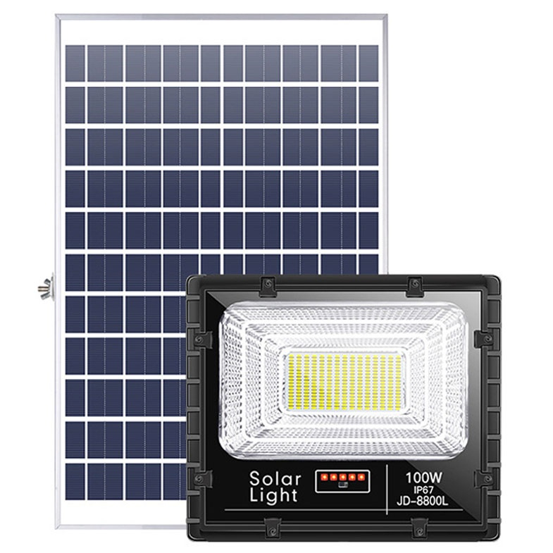 Đèn Năng Lượng Mặt Trời JinDian JD-8800L 100W, đèn NLMT Jindian chính hãng- BH 02 Năm
