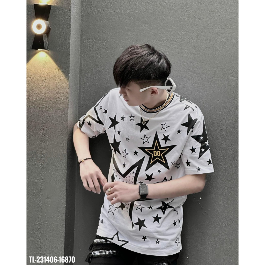 Áo Phông Nam Nữ In Hình Ngôi Sao- Áo Thun Cổ Tròn Chất Liệu Cotton Form Rộng