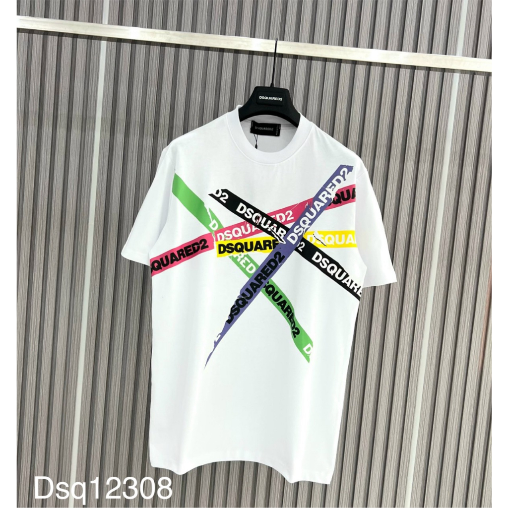 Áo Thun Nam Cotton DSQ Phối Màu, Áo Phông Nam Cotton DSQ Đơn Giản Mới Nhất 2023