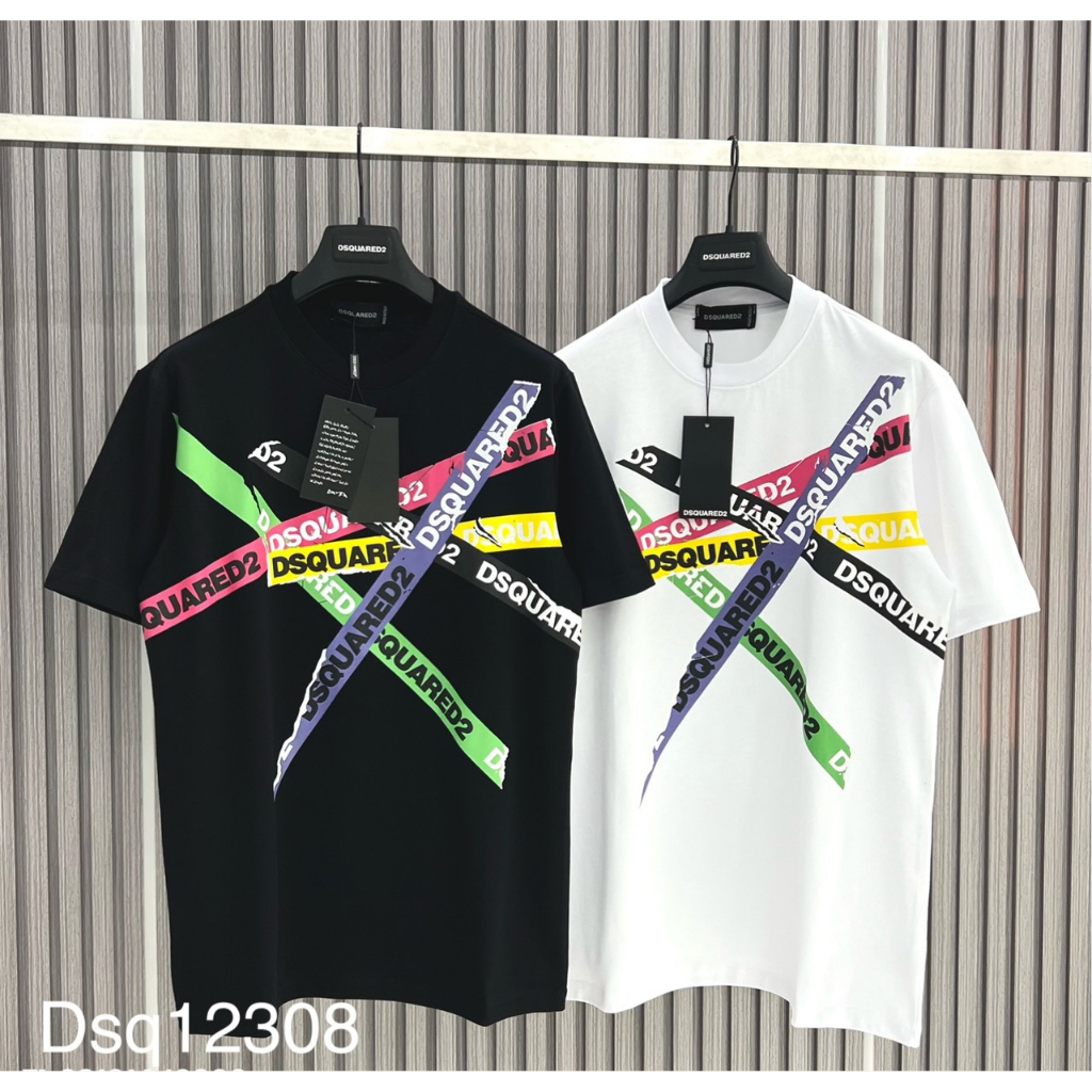 Áo Thun Nam Cotton DSQ Phối Màu, Áo Phông Nam Cotton DSQ Đơn Giản Mới Nhất 2023