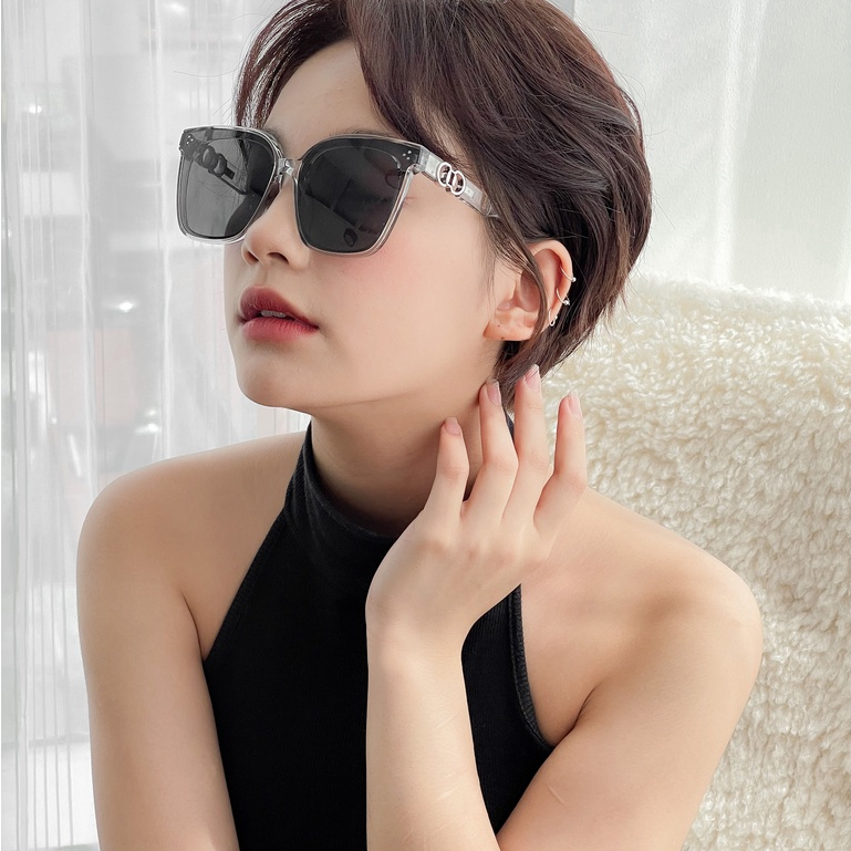 Kính râm nam nữ LILYEYEWEAR mắt vuông to chống UV400 bảo vệ mắt càng kính thời trang KC343