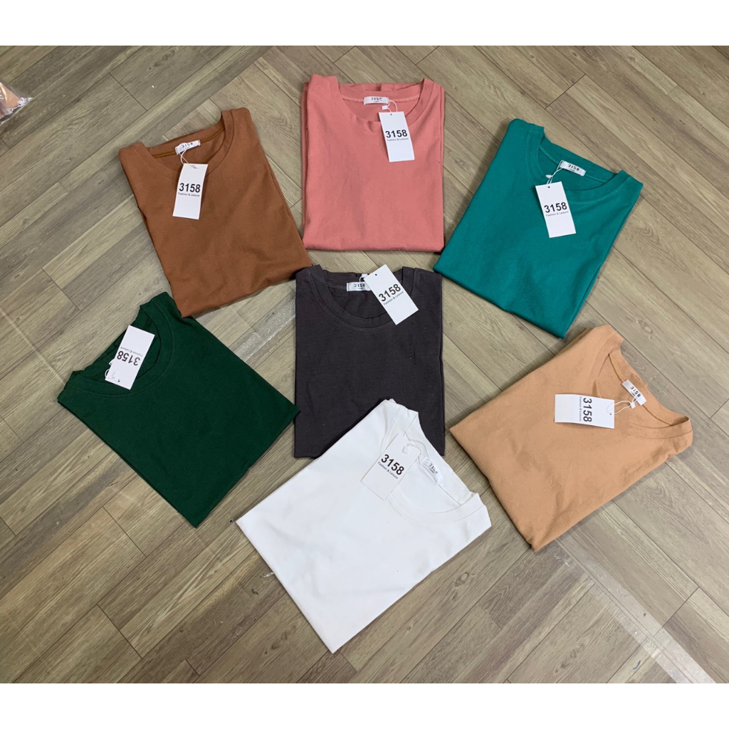 Áo phông trơn 3158 UNISEX cotton khô mềm