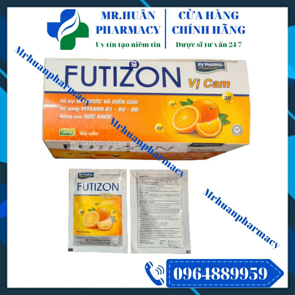 Futizon (Hộp 40 gói) - Hỗ trợ bù nước và điện giải, bổ sung vitamin nhóm B giúp nâng cao sức khỏe