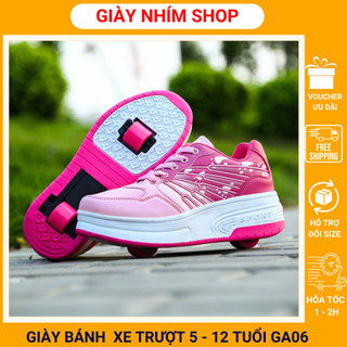 Giày có bánh xe trượt 2 bánh gót cho bé gái 4 - 12 tuổi vừa trượt patin vừa đi bộ phù hợp trẻ em học sinh vận động GA06