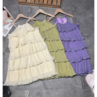 VA648 Váy 2s dập ly nhiều tầng
