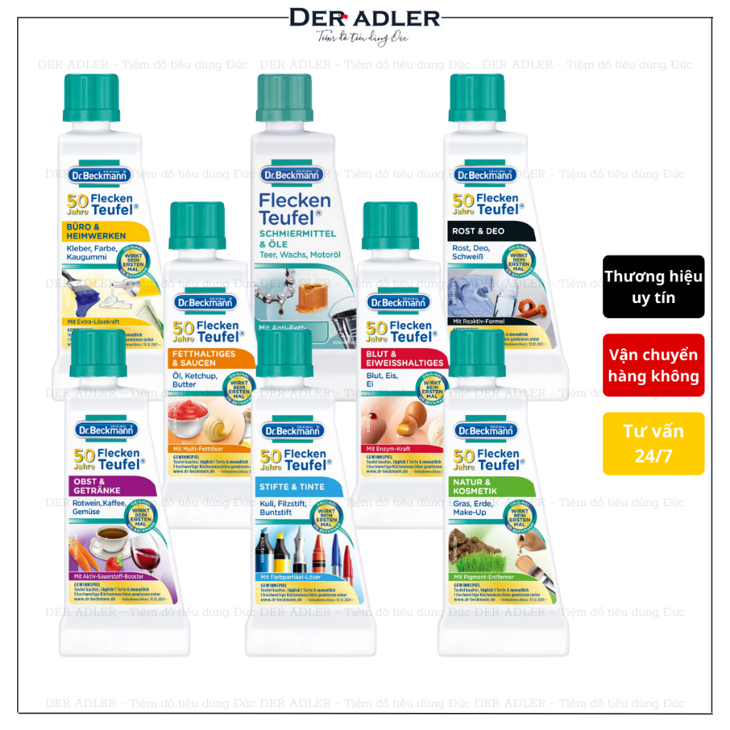 Tẩy quần áo chuyên dụng DR.BECKMANN đủ 8 nhóm vết bẩn thường gặp