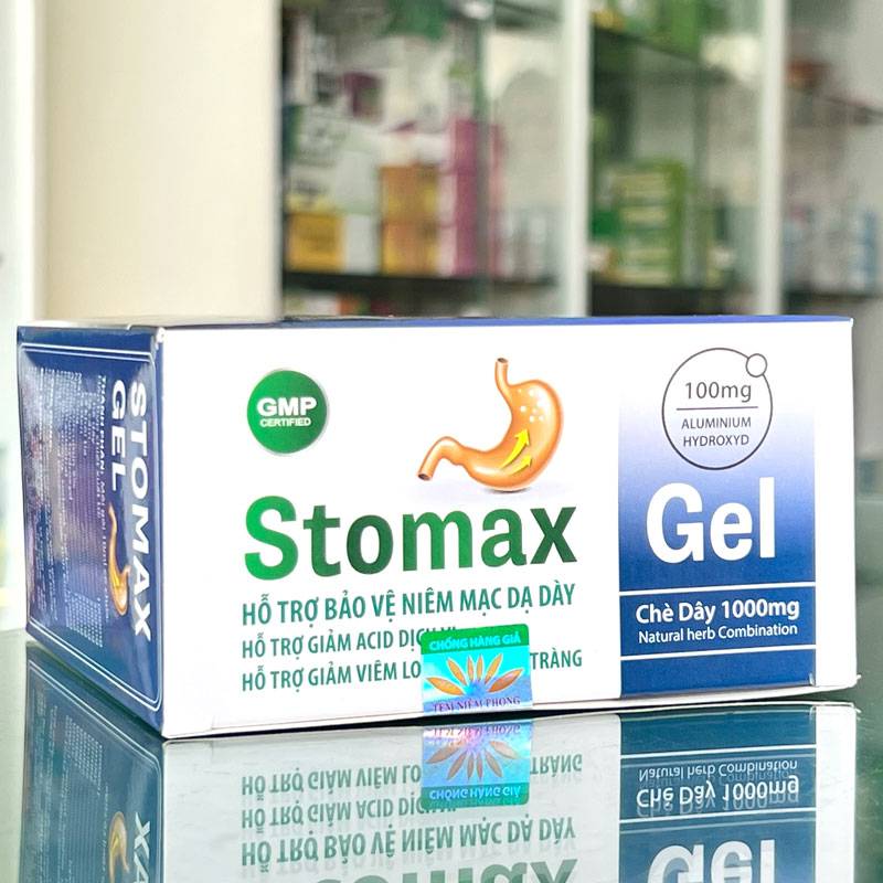Stomax Gel, hỗ trợ bảo vệ niêm mạc dạ dày, hỗ trợ giảm acid dịch vị (Hộp 20 gói)