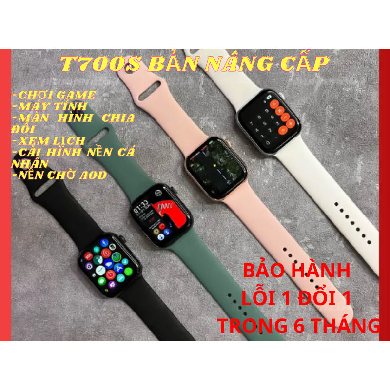 Đồng Hô Thông Minh T700s mới 2023 Chơi Game ,nghe gọi, đọc full thông báo,thay hình nền máy tính, nền chờ AOD