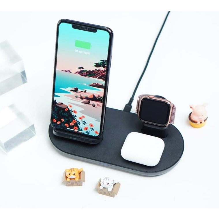 Đế Sạc Không Dây AUKEY 3IN1 LC-A3 CHUẨN QI 10W