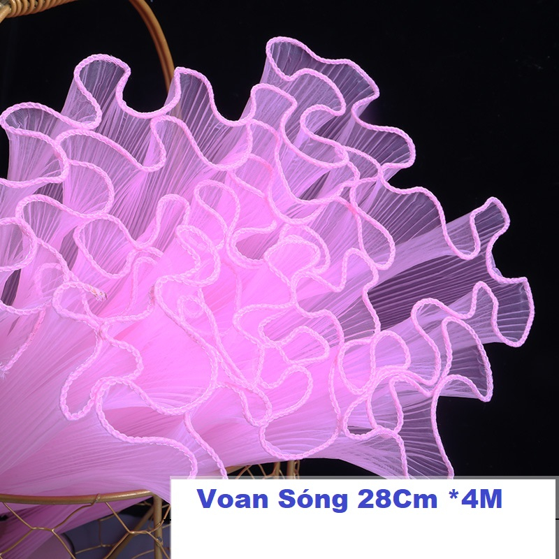 Lưới Sóng Bó Hoa 28Cm *4M, voan lưới sóng bó hoa, voan hàn quốc