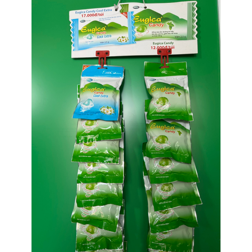 Kẹo Ngậm EUGICA CANDY Thảo Dược Giảm Ho, Rát Họng, Ngứa Họng (Túi zip 15 viên) - NT Bình An
