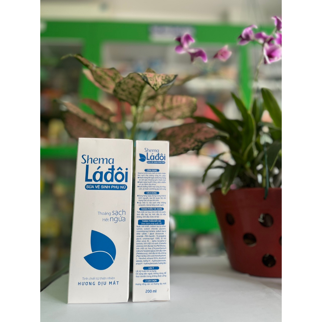 Sữa vệ sinh phụ nữ SHEMA Lá Đôi làm sạch tác nhân gây ngứa, mùi và viêm nhiễm phụ khoa 100ml -200ml - NT Bình An
