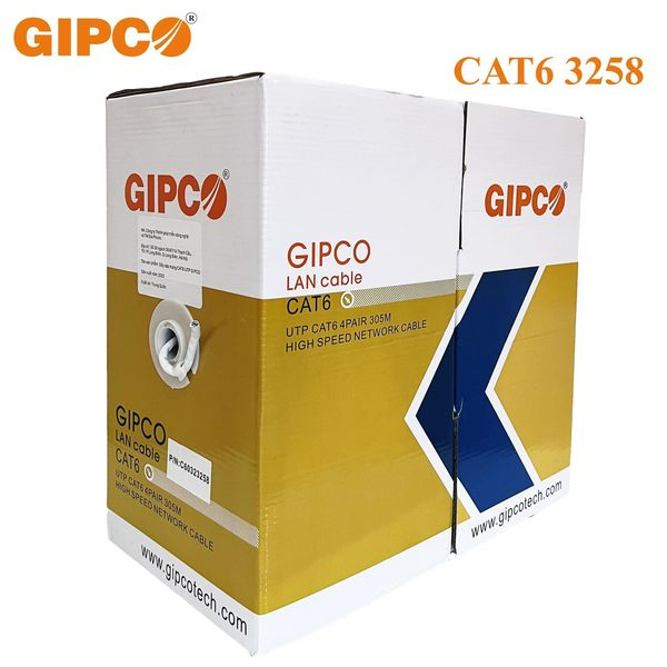 Cáp mạng Cat6 GIPCO 3258 màu trắng