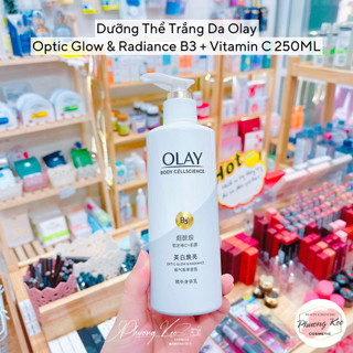 Dưỡng thể trắng da Olay Body Cellscience B3+ Optic Glow & Radiance 250ml