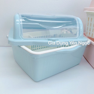 Khay, giá úp chén bát, đồ dùng ăn dặm việt nhật có nắp đậy cao cấp