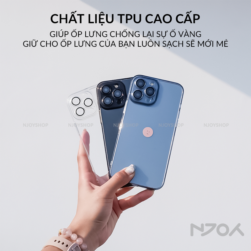 Ốp Lưng Trong Suốt Likgus Focus Glass Mặt Lưng Kính Cường Lực Viền Bảo Vệ Camera Cho iPhone 13 Pro Max Njoyshop