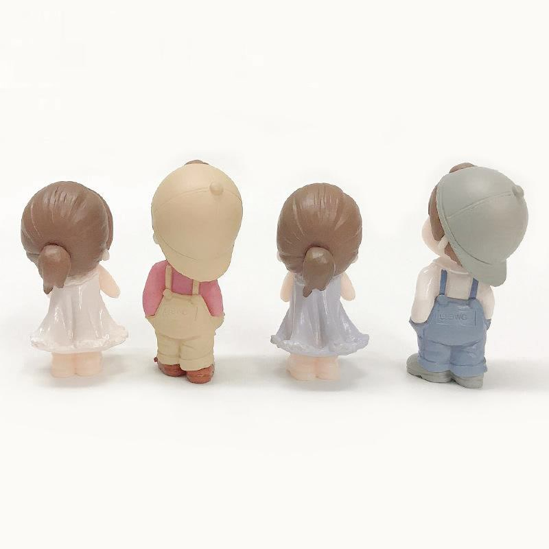 Mô Hình Tiểu Cảnh "Cặp Đôi Kute Mini" Trang Trí Sen Đá, Sân Vườn/ Chậu Cây, DYI, Terrarium