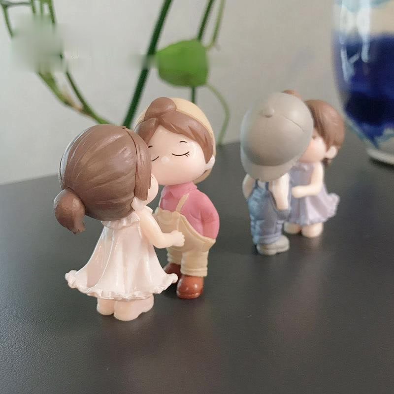 Mô Hình Tiểu Cảnh "Cặp Đôi Kute Mini" Trang Trí Sen Đá, Sân Vườn/ Chậu Cây, DYI, Terrarium