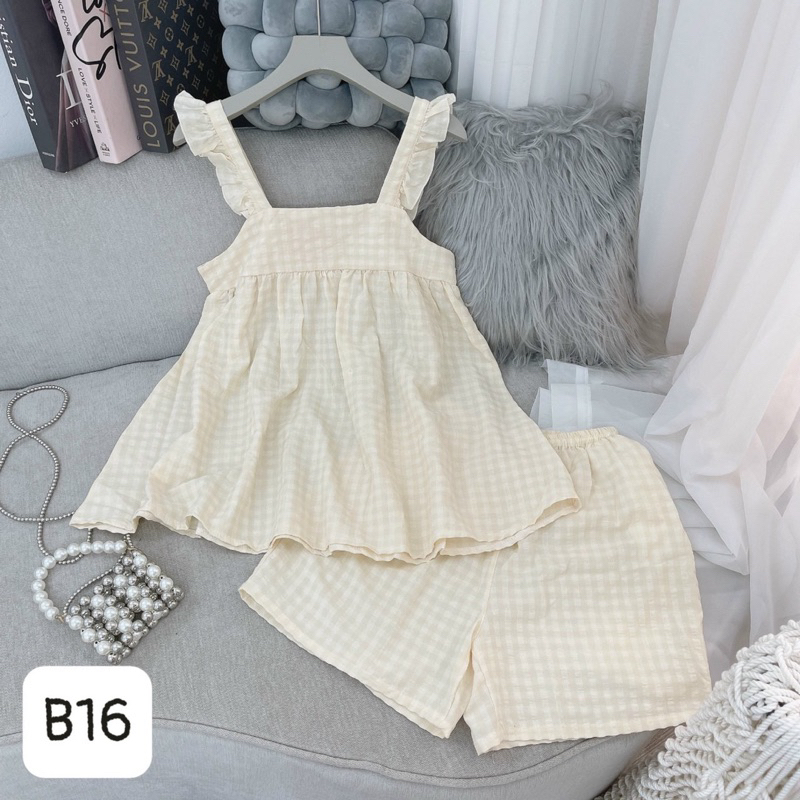 Bộ nữ tay cánh tiên B16 form baby doll siêu xinh có size 38-85kg mã B16