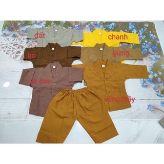 Đồ bộ đi chùa bé trai bé gái la hán tay dài size 4-40kg