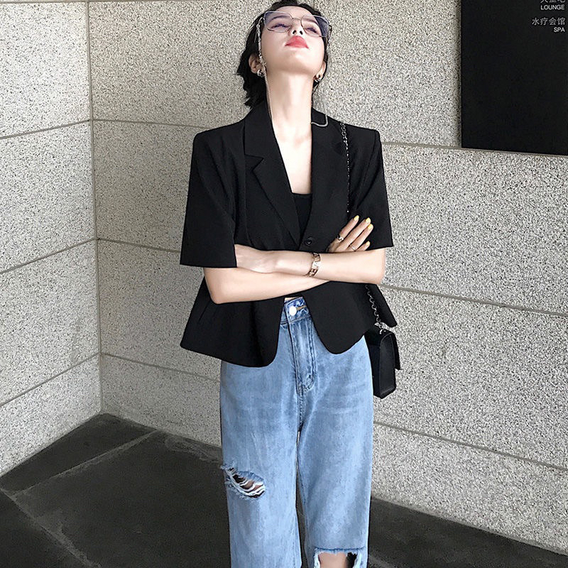 [Order - 1059] Áo Blazer Cộc Tay Dáng Ngắn