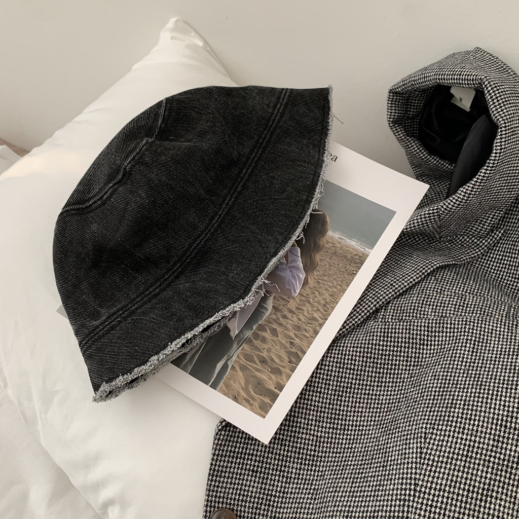 Mũ bucket Jean demin chất bò tua rua nón tai bèo phong cách thời trang Hàn Quốc đẹp - M41