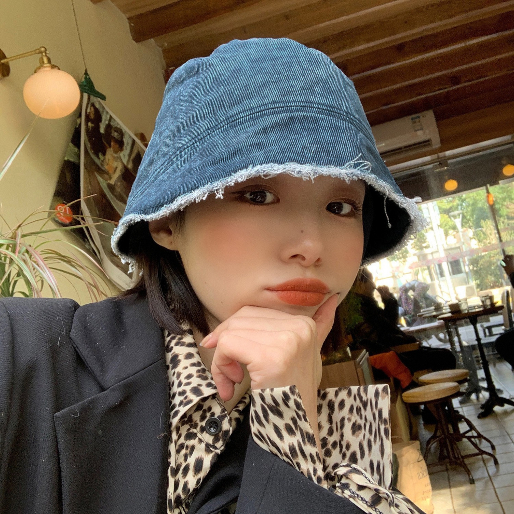 Mũ bucket Jean demin chất bò tua rua nón tai bèo phong cách thời trang Hàn Quốc đẹp - M41