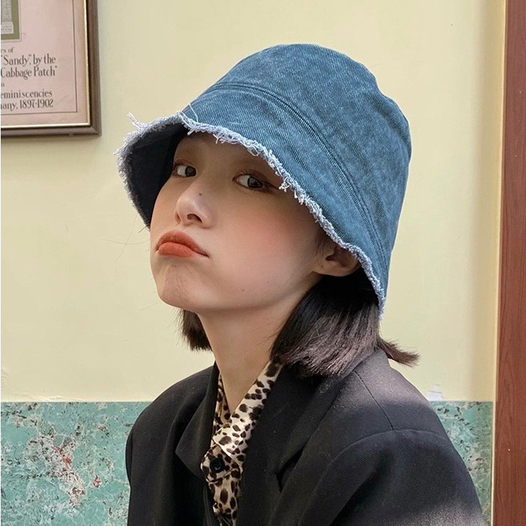 Mũ bucket Jean demin chất bò tua rua nón tai bèo phong cách thời trang Hàn Quốc đẹp - M41