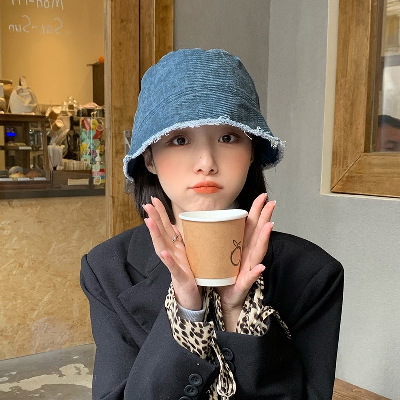Mũ bucket Jean demin chất bò tua rua nón tai bèo phong cách thời trang Hàn Quốc đẹp - M41