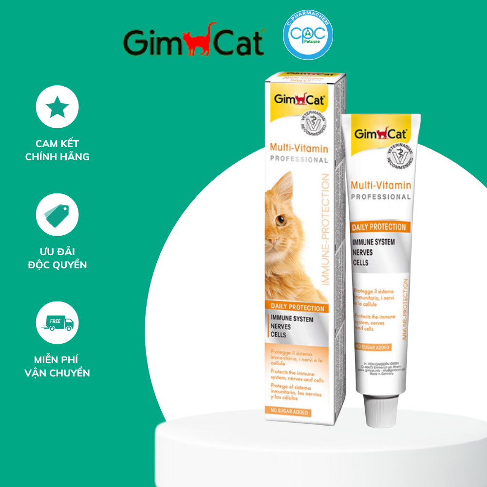 Gel Dinh Dưỡng Tăng Hệ Miễn Dịch Cho Mèo GimCat Mutil Vitamin Paste 50g