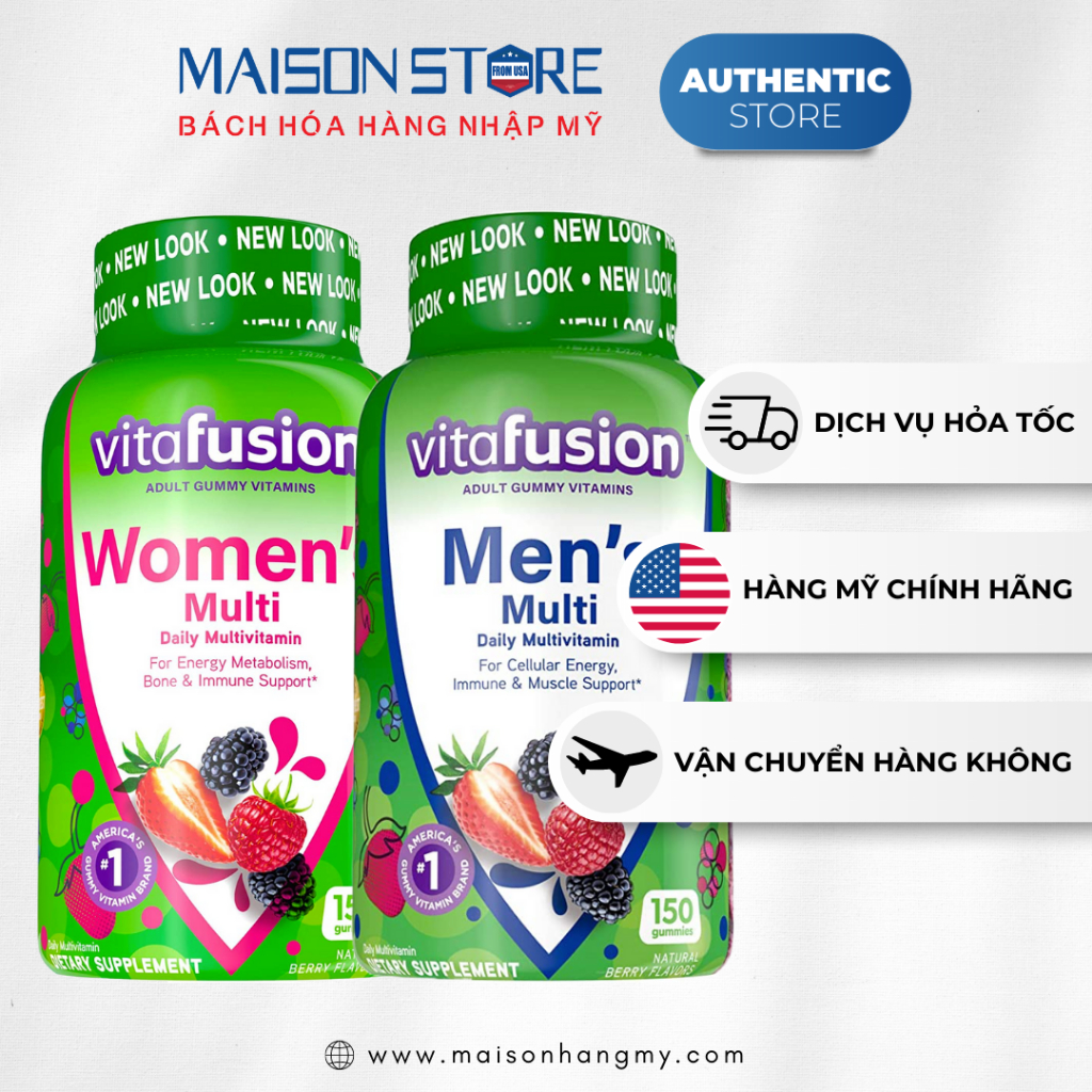 KẸO DẺO BỔ SUNG VITAMIN CHO NAM VÀ NỮ VITAFUSION VITAMINS  - Hàng Nhập USA Chính Hãng
