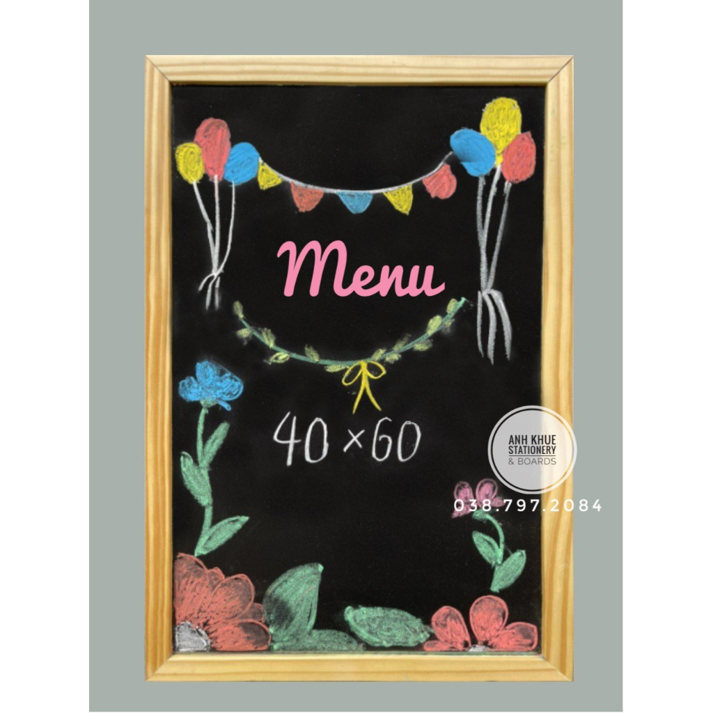 Bảng Menu khung gỗ 40x60 cm