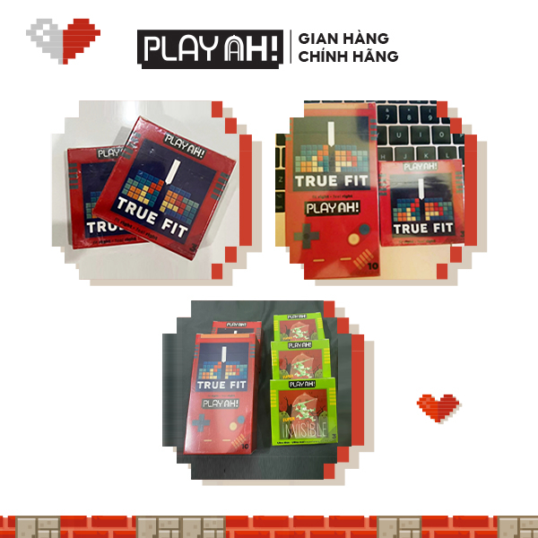 Bao Cao Su PlayAh True Fit Ôm Sát Hộp 10 size 49mm, vừa vặn, size nhỏ