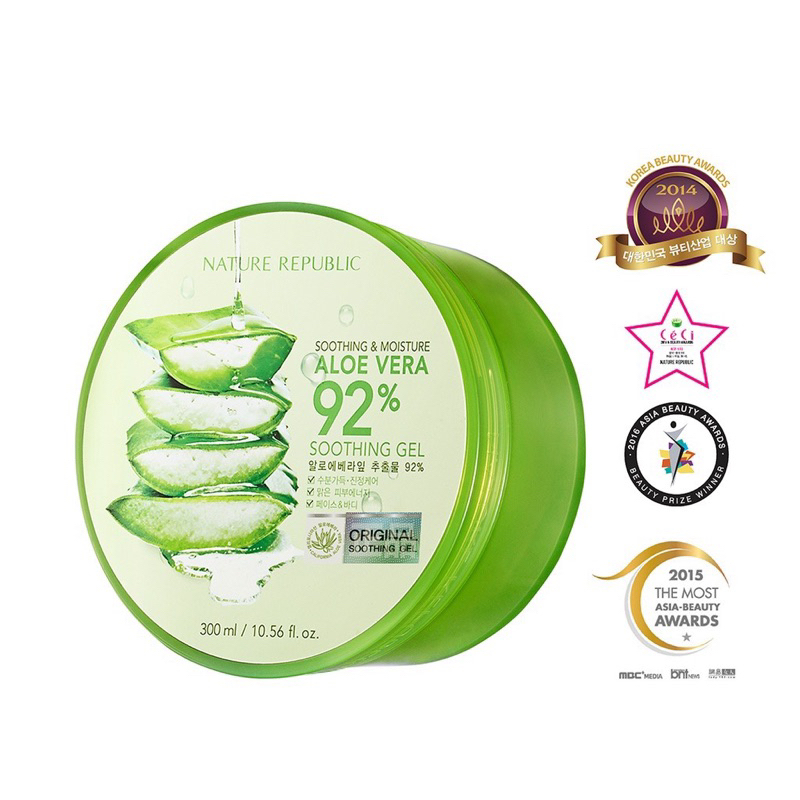 Gel Nha Đam Dưỡng Da Đa Năng Nature Republic Aloe Vera 92% Soothing Gel 300ml