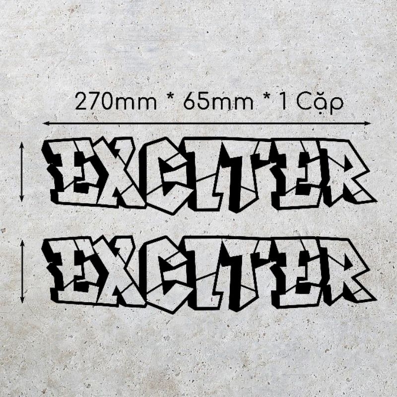 1 CẶP DECAL TEM  CHỮ EXCITER 135-150-155 TRANG TRÍ DÁN XE MÁY YAMAHA EXCITER PHONG CÁCH CỰC CHẤT