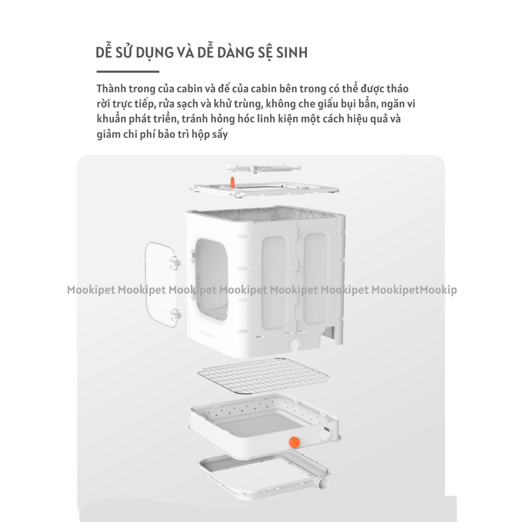 Hộp sấy tự động công suất lớn 2000w gió 360 cho chó mèo Xiaomi MOOKIPET