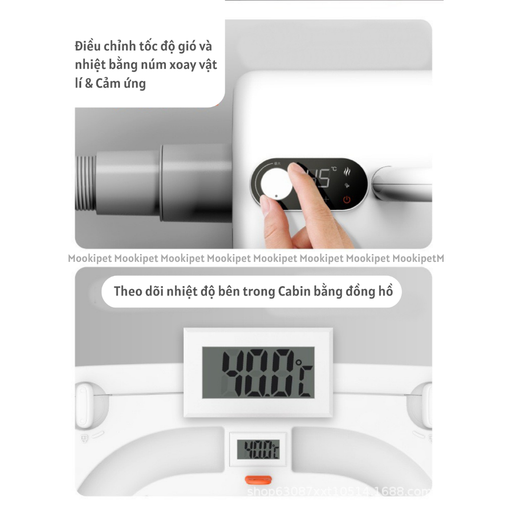Hộp sấy tự động công suất lớn 2000w gió 360 cho chó mèo Xiaomi MOOKIPET