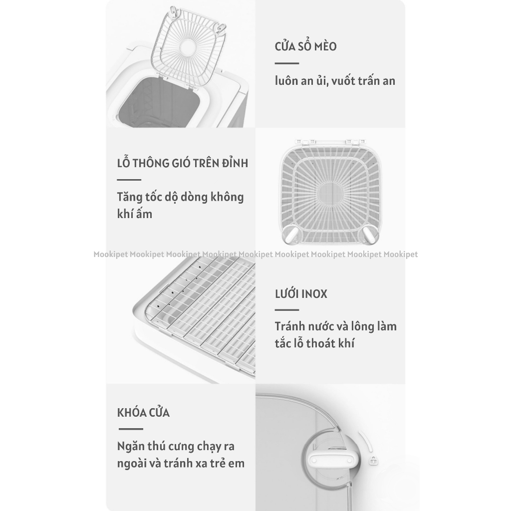 Hộp sấy tự động công suất lớn 2000w gió 360 cho chó mèo Xiaomi MOOKIPET