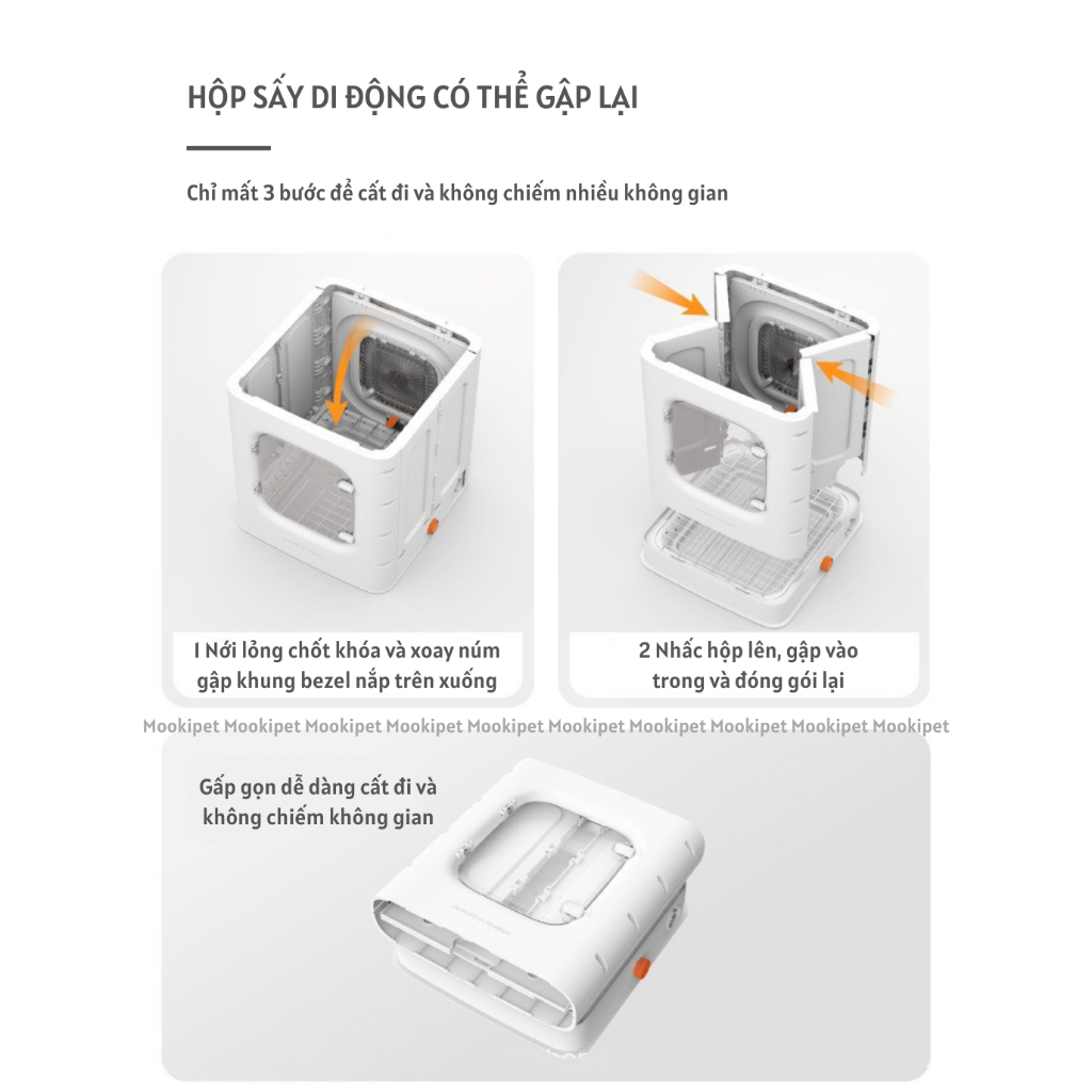 Hộp sấy tự động công suất lớn 2000w gió 360 cho chó mèo Xiaomi MOOKIPET