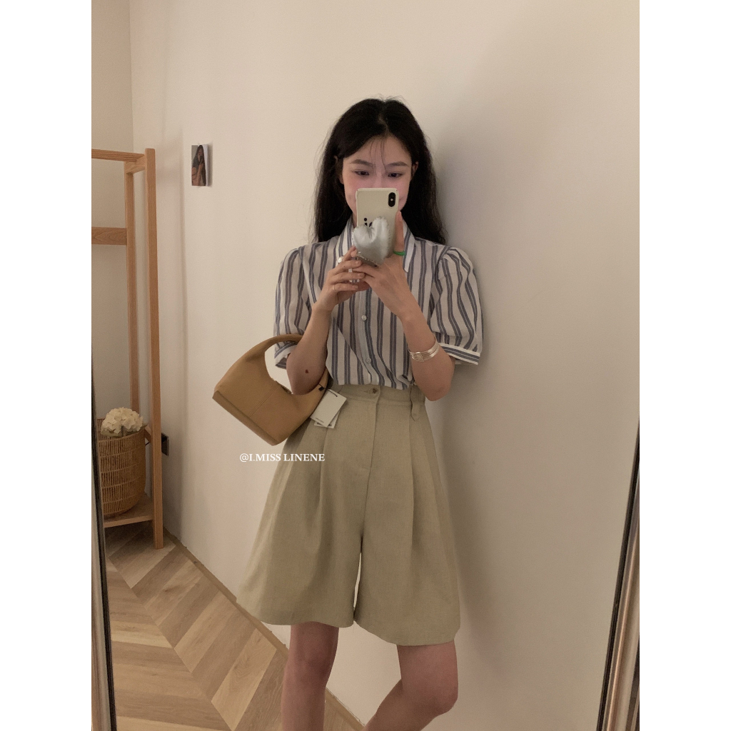 Sơ mi von cộc tay kẻ sọc 30221 IMISS