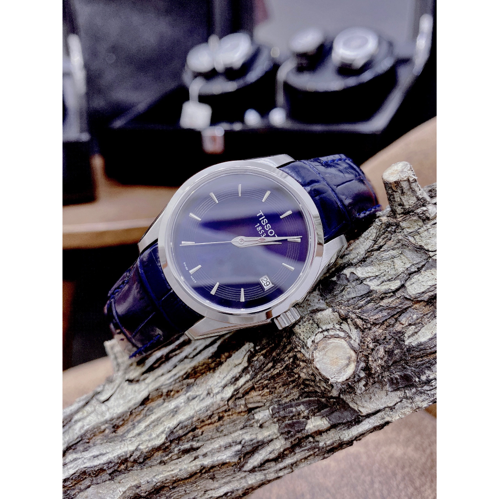 ĐỒNG HỒ Nữ TISOT COUTURIER LEATHER 32mm- Mặt Xanh Nauy- máy japan- chống nước - BẢO HÀNH 24 THÁNGGG