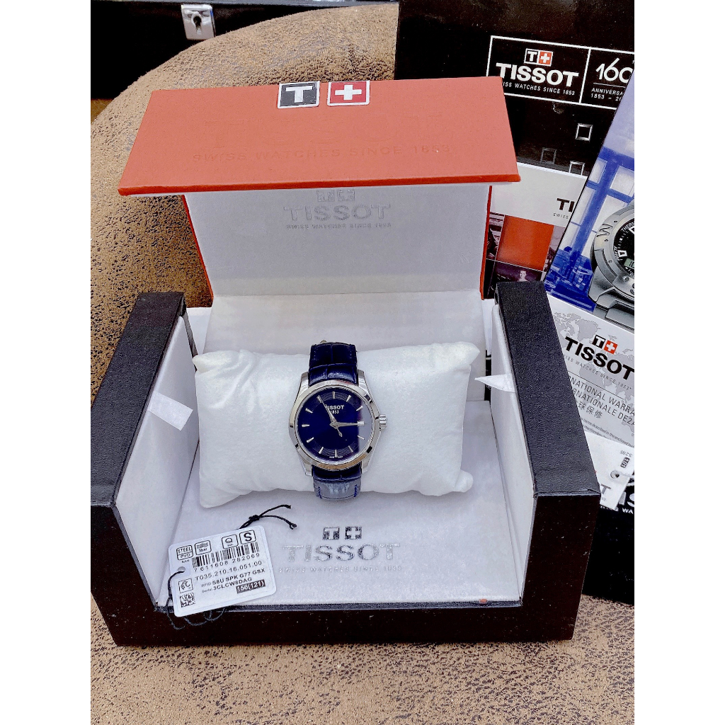 ĐỒNG HỒ Nữ TISOT COUTURIER LEATHER 32mm- Mặt Xanh Nauy- máy japan- chống nước - BẢO HÀNH 24 THÁNGGG