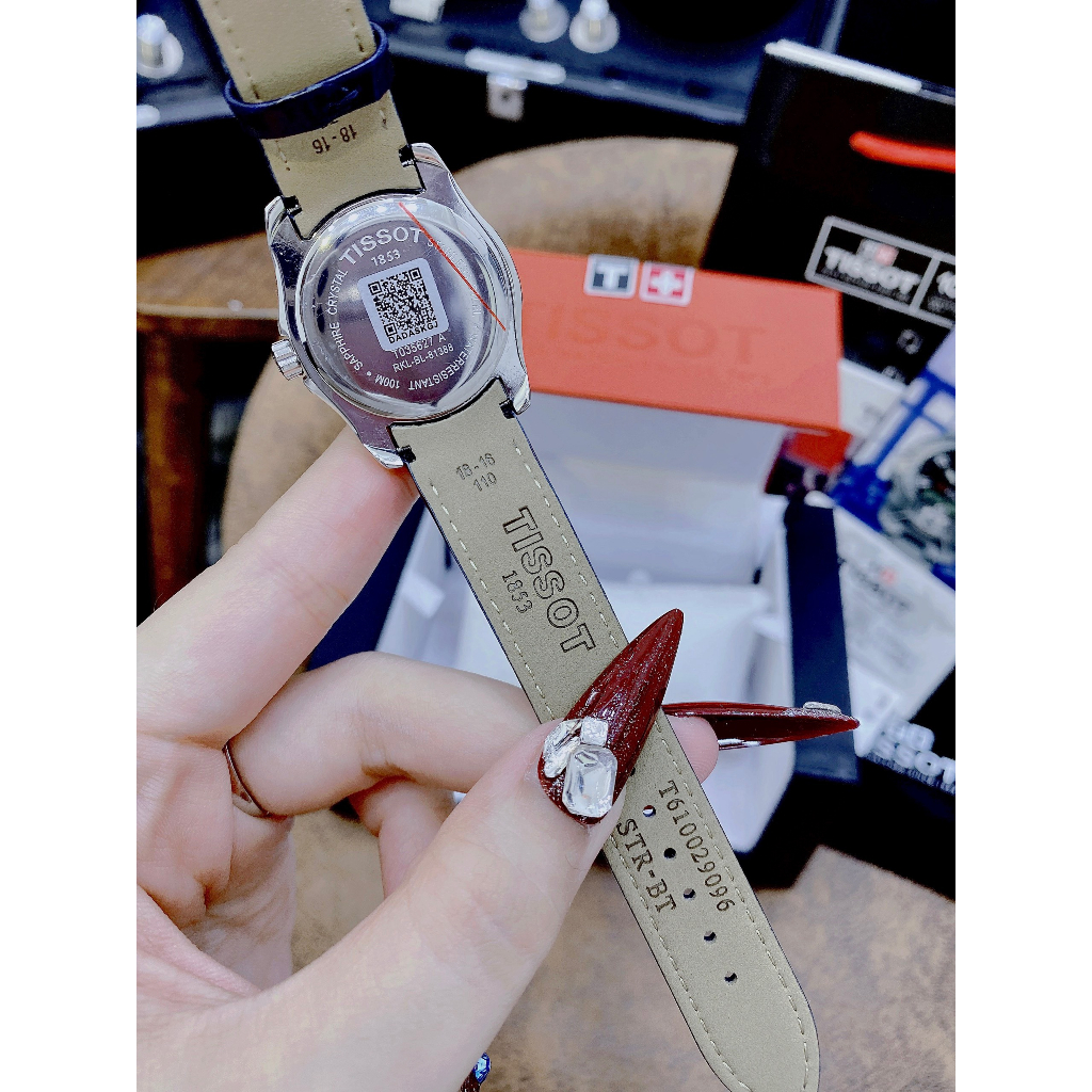 ĐỒNG HỒ Nữ TISOT COUTURIER LEATHER 32mm- Mặt Xanh Nauy- máy japan- chống nước - BẢO HÀNH 24 THÁNGGG