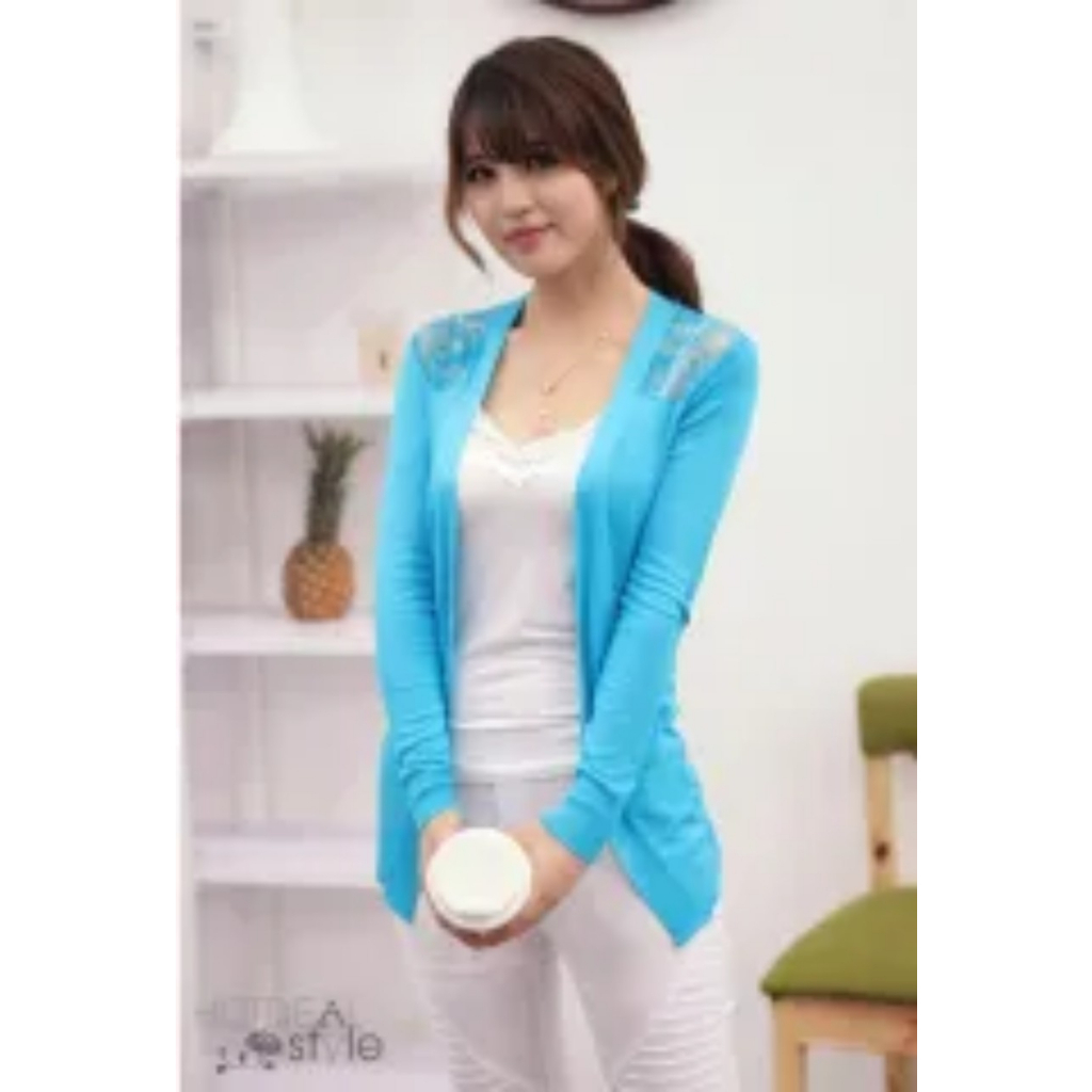 Áo khoác len cardigan ren lưng sao nhiều màu