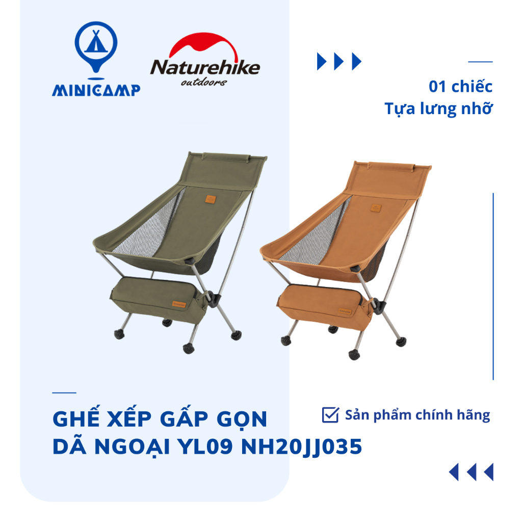 Ghế xếp gấp gọn dã ngoại YL09 tựa lưng nhỡ NH20JJ035 (NATUREHIKE)