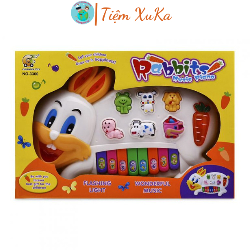 Đồ Chơi Đàn Piano Cho Bé Hình Thỏ Con, Cá Heo, Ốc Sên Phát Nhạc, Tiếng Kêu Đa Dạng Vui Nhộn Cao Cấp