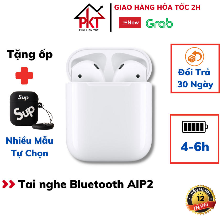 Tai nghe Bluetooth AlP2 Không Dây Full Chức Năng Pin Trâu 4-6h Dùng Cho Mọi Điện Thoại, Chính Hãng PKT