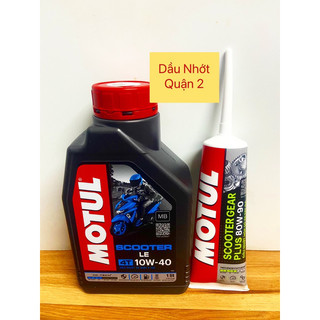 Combo Nhớt MOTUL SCOOTER LE - 10w40 - 1L + tuýp nhớt hộp số MOTUL 80w90